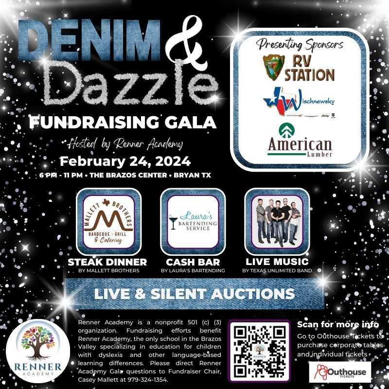 Denim and Dazzle 2024 Renner Academy Fundraising Gala The Brazos